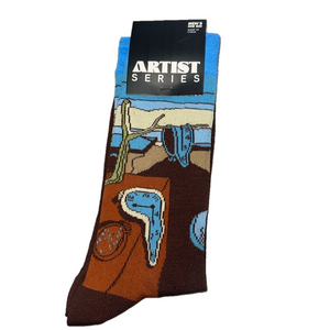 3/$18 Artist Series The Persistence Of Memory By Salvador Dali Socks NWT